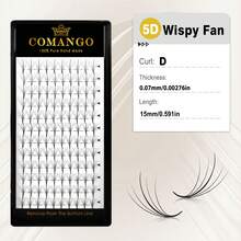 CoMango 120片D型5D纤细预制假睫毛簇，0.07毫米尖头预制混合假睫毛簇，仿貂毛纤细尖头假睫毛簇，批发假睫毛簇，假睫毛簇，单根假睫毛，假睫毛 - D - 查看 8