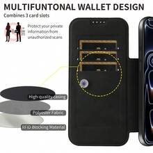 1pc Magnetic Adsorption Flip Full Coverage Transparent Protective Case With Card Slot, Anti-Drop, Compatible With Apple 17 Pro Max - Black - View 6