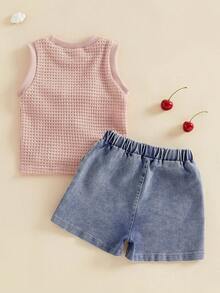 Baby Girls Tank Top Co-Ords - Pink - View 7