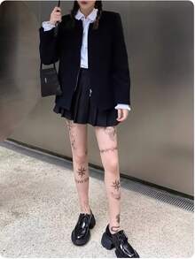 1pc Women's Ultra-Thin Fashion Printed Pantyhose - Apricot - View 2