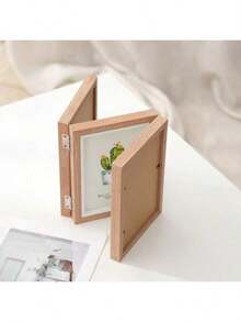 6-Inch/8-Inch Wooden Folding Photo Frame, Fashion & Creative, Suitable For Multi-Functional Display On Wall And Desk, Ideal For Landscape, Floral, Painting, Portrait And Architecture Photos - Suitable For Decorating Living Room, Bedroom And Porch, Also An Ideal Birthday Gift. - Khaki - View 7