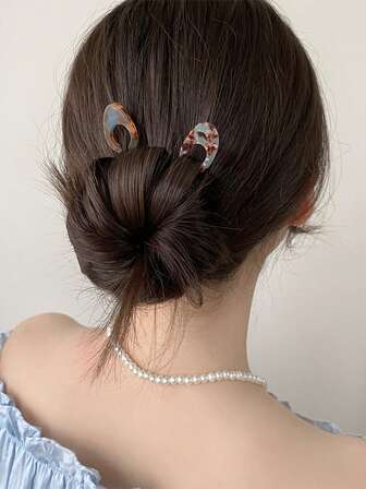 1 pieza Clip de pelo con forma de pez estilo francés vintage minimalista, elegante recogedor de moño francés, accesorio de pelo en forma de U versátil, adecuado para uso diario, regalo para fiestas