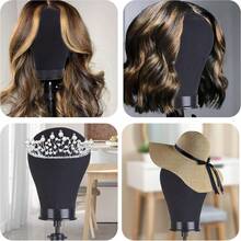 22-Inch Soft Canvas Wig Head Model With Tripod Stand, For Hairstyle Display And DIY Wig Making - Multicolor - View 8