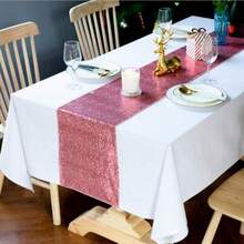 Table Runner Pink Gold - LQIAO GLITZY SEQUINS TABLE RUNNER- Sparking Wedding Table Runners for Party Birthday Wedding Banquet Christmas Decoration 30x180cm (Pink Gold) - Ororosa - Ver 5