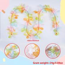 1件/2件装 59.05英寸复活节装饰花环 - 彩色蛋形装饰金属丝花环，用于节日装饰 - 復活節蛋毛條 - 查看 14