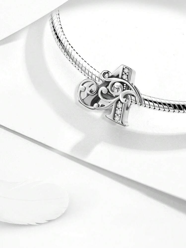 1pc Fashion Vine Inlaid Diamond Letter Beads, Suitable For Women Bracelet, Bangle DIY Jewelry Making And Daily Outfit Matching - Vine Diamond Letters - View 6