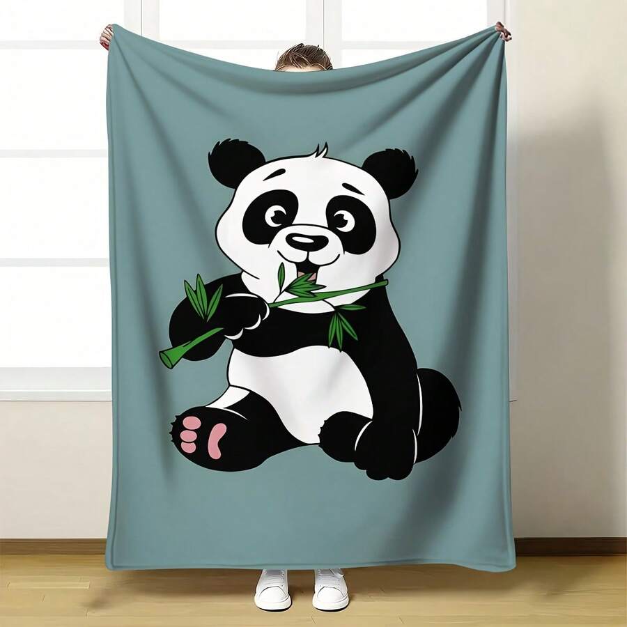 1PC Cute Bear Digital Print Ultra Soft Flannel Blanket, Comfortable Design Suitable All Seasons - Suitable Home, Office, Car, And Camping - Multifunctional Nap Blanket, Birthday And Holiday.