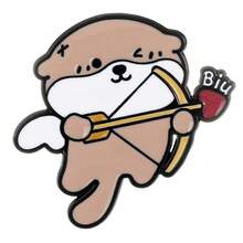 可爱小狗动物胸针，萌萌的心形爱心金属翻领别针，男女皆宜，情侣配饰，可别在包包、衣服上 - 彩色 - 查看 9