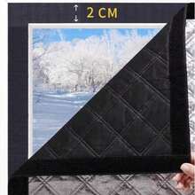 1片隔热窗膜，防风保暖，适用于冬季卧室遮光帘，魔术贴安装，无需钻孔 - 黑與白 - 查看 2