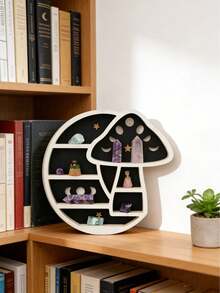 1pc Mushroom Shaped Display Rack, Crystal Moon & Star Design, Modern Boho Style Home Decor Shelf, Suitable For Decorative Storage Of Plants And Small Items In Living Room, Bedroom, Office - Unique Boho Style Home Decor, Applicable For Living Room, Bedroom, Office And Gifts.