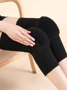 1双仿兔毛加厚护膝，保暖舒适，适合老年人及关节疼痛缓解，秋冬季保暖内衬 - 黑色 - 查看 2