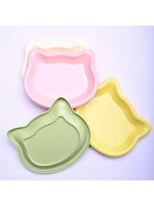 Multi-Color Plastic Cat Bowls, Cartoon Cat Shaped, Suitable For Cats And Small Dogs, Can Hold Dry/Wet Food And Water, Easy To Clean, Can Hold Dry Food, Treats, Wet Canned Food, Bone Residue Storage Bowl, Nut Shell Storage Bowl, Christmas Gift Filler, Gifts, Unique Gifts, Ramadan, Personalized Gifts - 100ml - View 7