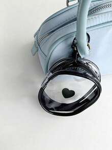 1/2 piezas Organizador de cables transparente y creativo con forma de corazón y moño, caja de almacenamiento portátil para cargador y auriculares para teléfono - Multicolor - Ver 15