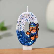 1pc Paw Patrol Ryder Numeral Candle, Cake Decoration Party Glitter Creative Birthday Candle, Suitable For Various Holiday Decorations - Multicolor - View 11