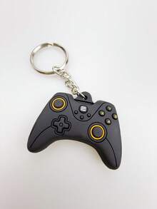 3D Game Controller Shaped PVC Keychain, Home & Travel Car Key Chain - Black - View 2