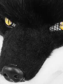 Máscara de cabeza de lobo o zorro de piel sintética, accesorio de disfraz de peluche para cosplay y fiestas - Multicolor - Ver 8