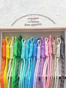 10/20根彩色尼龙绳DIY手工编织套装 | 线圈钥匙扣和背包挂件编织材料 | 手工饰品材料 | 完美的情人节礼物 - 彩色尼龍繩 - 查看 12