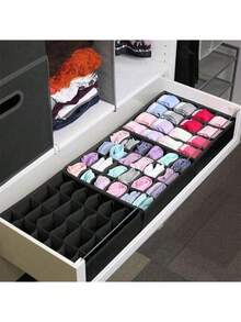1pc 24-Grid Foldable Storage Box, Layered Design, Moisture-Proof And Mildew-Proof, Suitable For Organizing Underwear, Socks And Clothes At Home, Also Suitable For Halloween Decoration, Halloween Costumes, Autumn Decoration And Holiday Decoration. - Multicolor - View 3