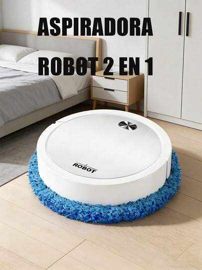 Robot aspirador y fregador 2 en 1 negro: limpieza inteligente por pulverización, en seco y húmedo, ideal para limpiar pelo de mascotas, alfombras y suelos duros.