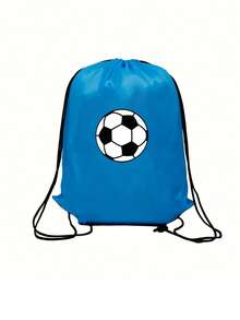 Mochila con cordón personalizada, mochila con cordón de fútbol personalizada, bolsa de gimnasio con cordón personalizada con estampado de fútbol y nombre/logo/texto personalizado, disponible en múltiples colores, adecuada para viajes, fitness y uso diario, opción de regalo ideal para atletas - Multicolor - Ver 3