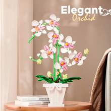 700+片兰花积木套装，3D兰花积木模型拼装，逼真兰花积木玩具，创意兰花积木花束，创意花卉兰花积木套装，DIY减压积木手工玩具，家居装饰摆件节日创意礼物 - 蘭花積木拼裝玩具 - 查看 1