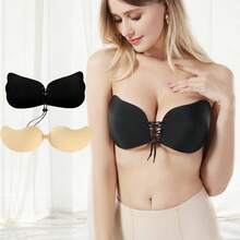 1/2 Pieces Strapless Invisible Bra, Reusable Gather Bra, Ladies Invisible Bra, Invisible Backless Bra With Breast Patch - Multicolor - View 4