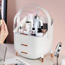 High-End Transparent Acrylic Makeup Organizer, Dust-Proof Cosmetic Storage Box, Vanity Countertop Skincare Rack - Multicolor - View 2
