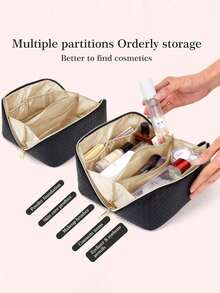 1 chiếc túi xách hình chữ nhật, thiết kế họa tiết caro, hộp đựng mỹ phẩm, khóa kéo màu vàng, tay cầm phía trên, túi đựng mỹ phẩm, túi đựng đồ du lịch, túi đựng mỹ phẩm PU xách tay có khóa kéo, túi đựng đồ dùng học tập thiết yếu khi đi du lịch, quà tặng ngày Valentine, cô dâu, túi trang điểm cưới, túi đựng mỹ phẩm cần thiết cho kỳ nghỉ, túi đựng mỹ phẩm, túi đựng mỹ phẩm, túi đựng mỹ phẩm mùa đông 2026, túi đựng mỹ phẩm, đồ dùng học tập - Nhiều màu - Xem 10