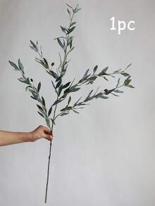 半根人造橄榄绿叶茎，40.5英寸，仿真春季花卉，人造婚礼绿植，假植物，家居/厨房装饰，DIY插花，礼品 - 彩色 - 查看 14