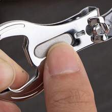 3-In-1 Portable Stainless Steel Nail Clipper And Bottle Opener With Keychain - Silver - View 5