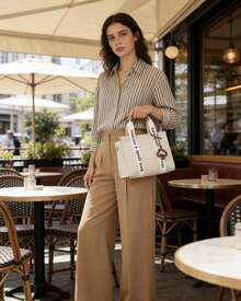 Túi xách Kate Spade Plenty thời trang, chất liệu vải canvas và da, kiểu dáng đeo chéo, dành cho nữ, túi đeo vai nhỏ, túi xách tay. - Màu be - Xem 2