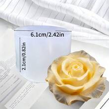1个3D白色玫瑰花瓣硅胶模具 - 易于脱模，手工制作，花瓣层次分明，精致美观，适用于蜡烛、肥皂、树脂工艺品、生日、情人节、母亲节、婚礼礼物、DIY - 适合初学者和专家，多用途花卉模具 - 白色 - 查看 8