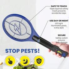 ZAP IT! Bug Zapper Rechargeable Bug Zapper Racket 4 000 Volt USB Charging Cable - Azul - Ver 3