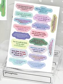 8pcs Colorful Bible Verse Stickers, Inspirational Quote Stickers For Scrapbooking, Diary, Notebook, Water Bottle, Storage Box, Book DIY Decoration - Multicolor - View 5