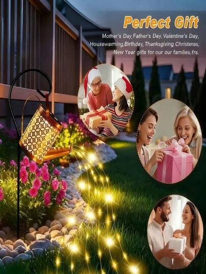 1pc Solar Waterproof Garden Water Jug Lamp, Decorative Ambient Light For Garden Lawn, Outdoor Water Jug Water-Drying Shape LED Lamp, Garden Walkway Decorative Lamp, Modern Style, Adjustable Brightness, Switch Control, Suitable For Garden, Easter, Wedding, Birthday, Festival Theme Decoration