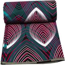 African Fabric 100% Cotton Ankara Wax Print Fabric 6 Yards Cloth For Party Dress - ColorT - 查看 1