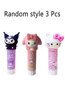 Sanrio 1/3pcs Hello Kitty, My Melody, Kuromi Glue Stick/Glue, Stationery Supplies, Back To School Supplies (Some Accessories Shipped Randomly)
