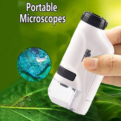yesido 1 pieza Microscopio portátil para niños, juguete de exploración educativa y de investigación científica con enfoque ajustable