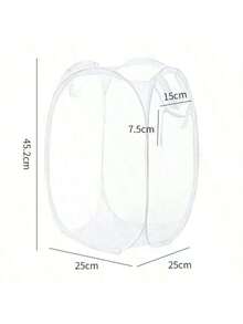 1pc Foldable Laundry Basket, Portable Mesh Home Storage Basket, Dirty Clothes Organizer, Bathroom Hanging Storage Basket, Laundry & Bathroom Supplies, Bathroom Accessories - Multicolor - View 2