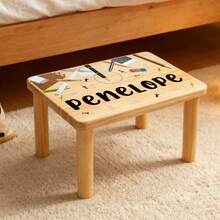 Childlike Wooden Custom Bench |Suitable For Gifts For Babies.There Are A Variety Of Patterns And Styles, Suitable For Children's Rooms.Support Name Customization, Print The Baby's Name On The Bench, Full Of Ceremony~ Stable Solid Wood Legs + Rounded Corners, And Practical.