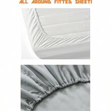 Elegant Comfort - Juego de sábanas de 4 piezas de microfibra egipcia de calidad de 4 piezas resistente a las arrugas sábana bajera elástica en todo el entorno bolsillo profundo de hasta 16 pulgadas individual color verde azulado marino - Azulverdemarino - Ver 4