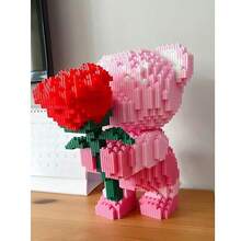 3000片玫瑰花熊积木DIY装饰，家居装饰，适合14岁以上人群的节日礼物，ABS材质，是圣诞节和万圣节的理想礼物，节日装饰，圣诞装饰，营造节日氛围，装饰展示，创意设计，经久耐用，大型结构，组装套件，收藏展示，游戏玩家 - 彩色 - 查看 5