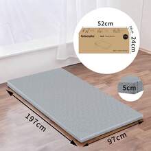 5cm High-Resilience Gaberpho Mattress, Single, Firm, Foldable, Washable Cover, 180N Firmness, 97*195cm/120*195cm, White/Gray, Turning Support, Pressure Relief, Breathable, Dust Mite Resistant, Non-Slip, Storage Bag Included - Light Grey - View 12