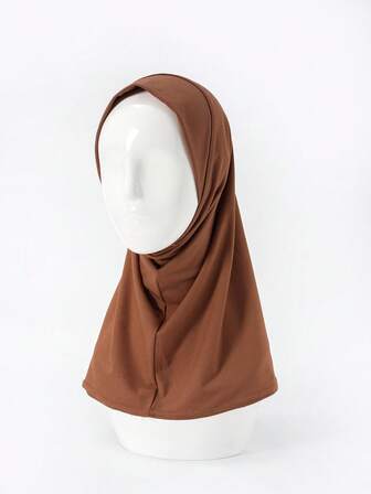1 Peça Lenço Médio-Oriental Feminino de Cor Sólida e Tricô Macio, Conservador e Minimalista, Adequado para Uso Diário