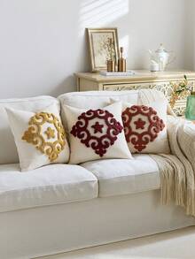 1pc/2pcs Ramadan Decorative Pillow Cover, Decorative Cushion Cover, Sofa Decorative Pillow, Room Decor, Personalized Living Room - Burgundy - View 6
