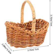 Handwoven Flower Basket With Handle Wicker Basket For Home Decor Wedding Party And Tabletop Storage - Default - View 9