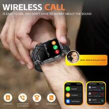 SENBONO Smartwatch With An Ultra-Large Capacity, Featuring Wireless Calling, AI Voice Capabilities, A 2.01-Inch High-Definition Touchscreen, An Integrated LED Flashlight, A Large 1100Mah Battery, An AI Voice Assistant, Over 100 Sports Modes - Multicolor - View 3