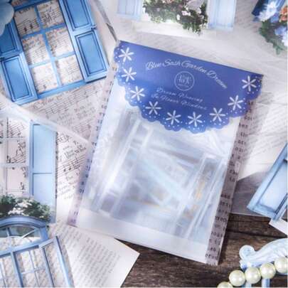 10张/包 镂空花朵窗主题剪贴簿纸，复古DIY装饰无粘性材料纸，节日礼物，手工拼贴材料，个性化剪贴簿规划创意学校文具