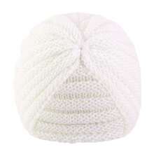 1件纯色休闲腈纶针织发带帽，头巾，秋冬季保暖头巾 - A - 查看 11