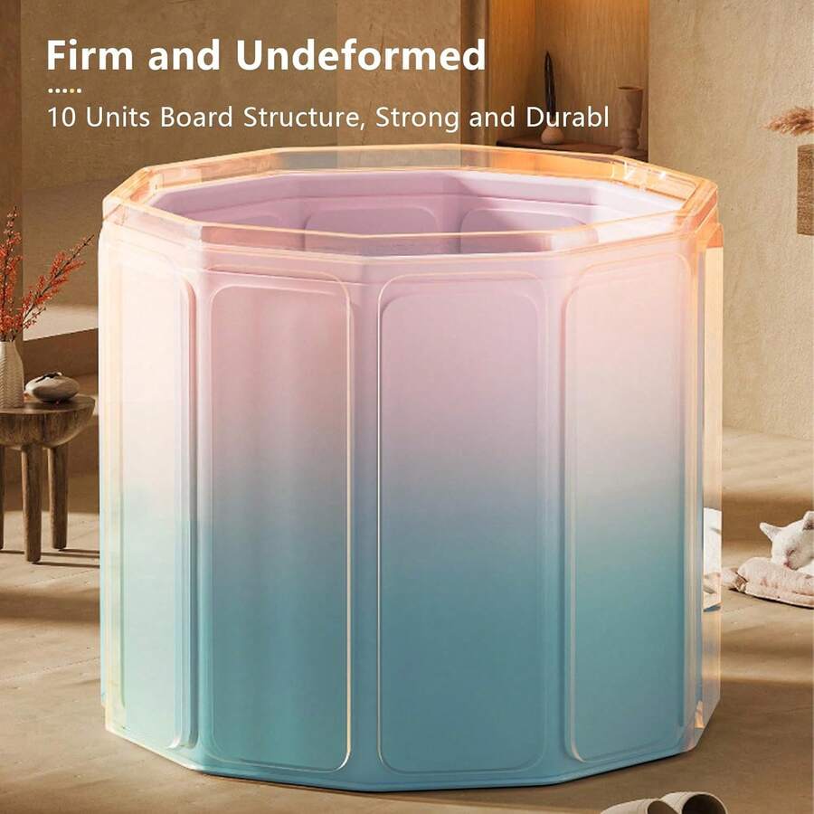 Adult Portable Foldable Bathtub Folding Bathtub Tub For Shower Soaking Hot SPA And Ice Bath Tub - Pink - View 1